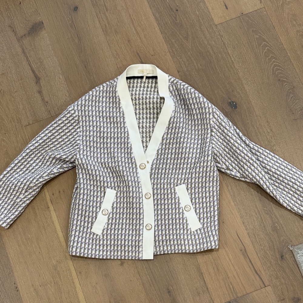 Make Cream and Purple and Brown Cardigan